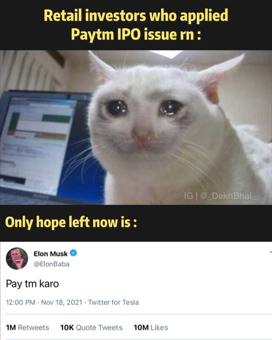 ChillBROindia's tweet image. Bas ab elon baba ka sahara hai...😂😂 #paytmlisting #paytmlatest #paytmipo