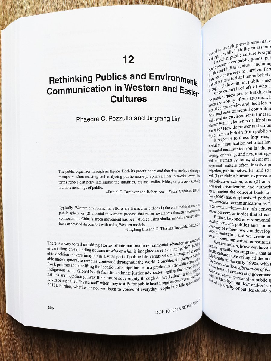 JTThaker's tweet photo. 'Rethinking Publics and Environmental Communication in Western and Eastern Cultures' by @PhaedraPezzullo and Jingfang Liu is an excellent review and call for research on public sphere in #envicomm #environment https://t.co/mmR5jgUAjz @tandfenviro @tandfonline https://t.co/OWEVTrKxGG