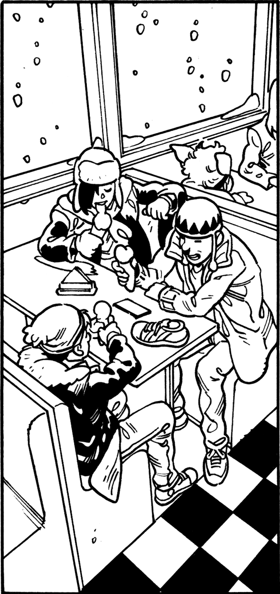 BaadFoodComic's tweet photo. Is it 2020 yet?  It looks like it's time to get some more comics out... starting with...

#BaadFood #BaadFoodComic Issue 3 which is in production.

We're currently adding some colour into these amazing overview panels from @pietro_ant. https://t.co/KdA6TPpJ4r