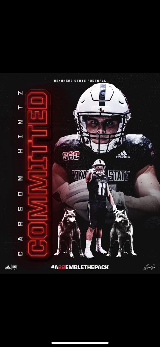 hintz_carson's tweet photo. Committed!!!🔴⚫️
@CoachShalala @CranfillGreg @CoachSchex @AStateFB @TXPrivateFBGuy @StPiusXFootball @vypehouston @robharley34 https://t.co/ZeHypSbdAv