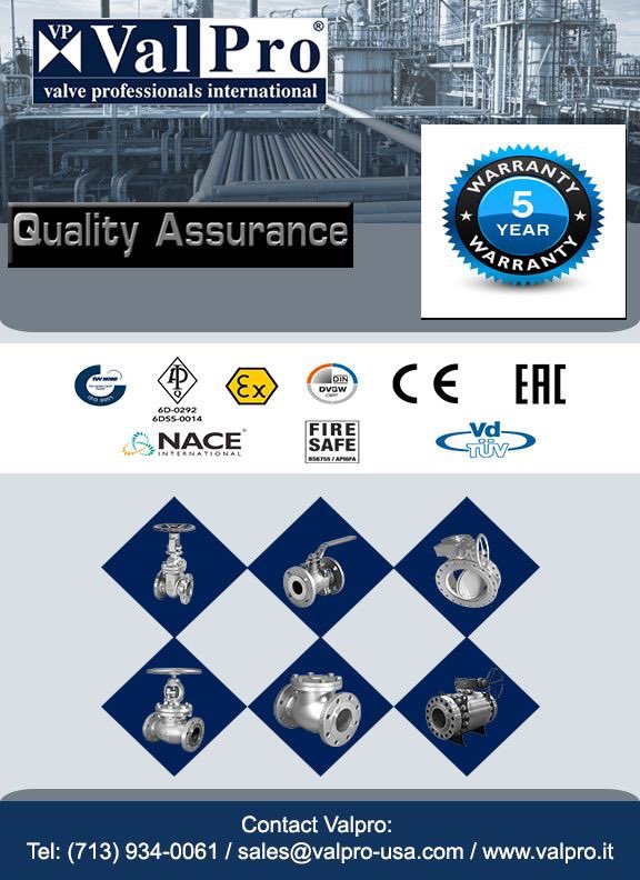 valpro_valves's tweet photo. Valpro Valves is please to inform you that the warranty terms on all our manufactured products will now be for 5 years!!

#manufacturer #valveworld #ballvalves #globevalves #gatevalves #checkvalves #valvemanufacturer #API6D #API6A https://t.co/78JBWtO1QZ
