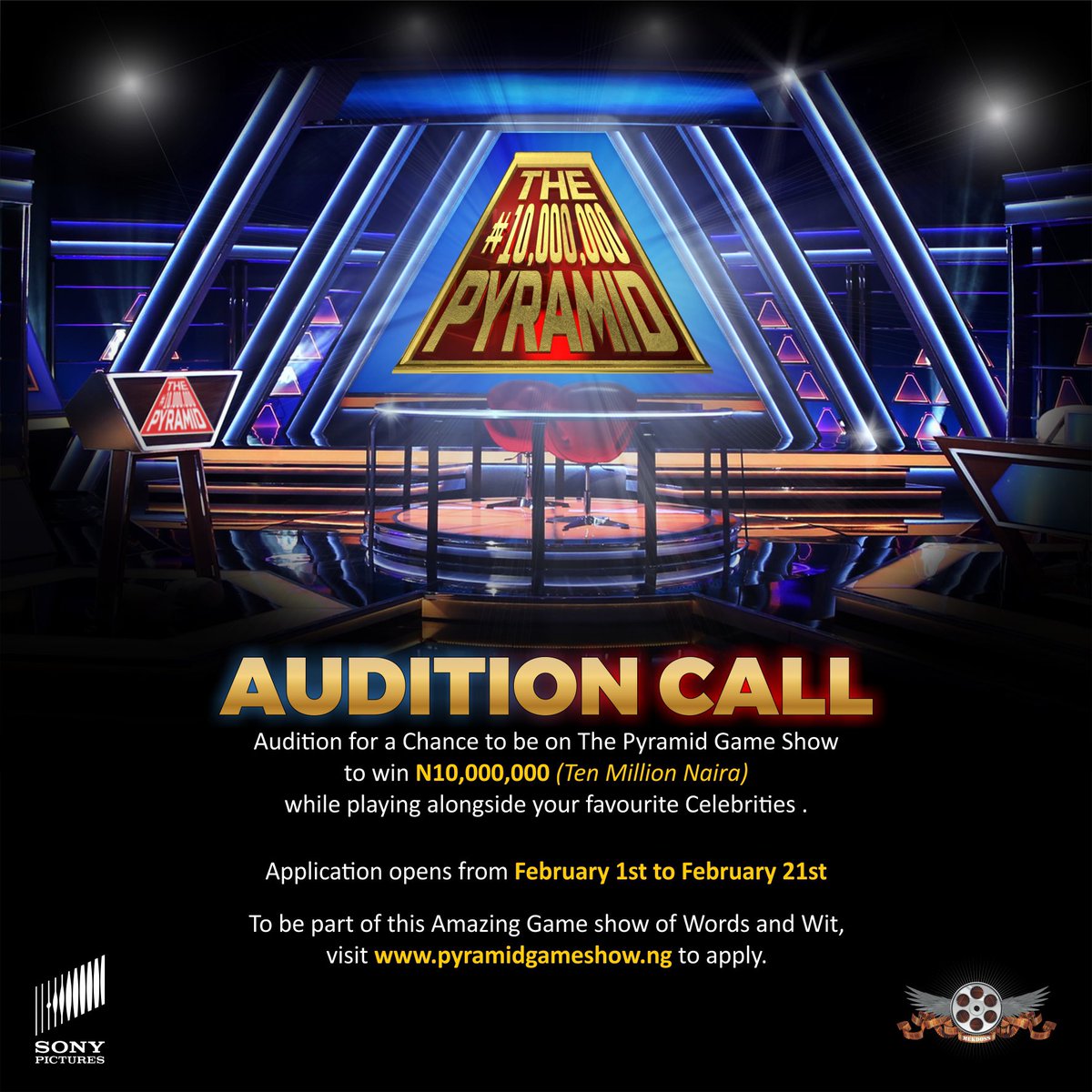 pyramidshowng's tweet photo. One of the Greatest Game Shows of All Times now coming to Nigeria. Visit our website https://t.co/AUydg93NWt for more details.
Don’t forget to click on the subscribe button for updates on the show.
#pyramidgameshow #gameshow
#MondayMotivation Only In Nigeria https://t.co/LZyr8YPKH6