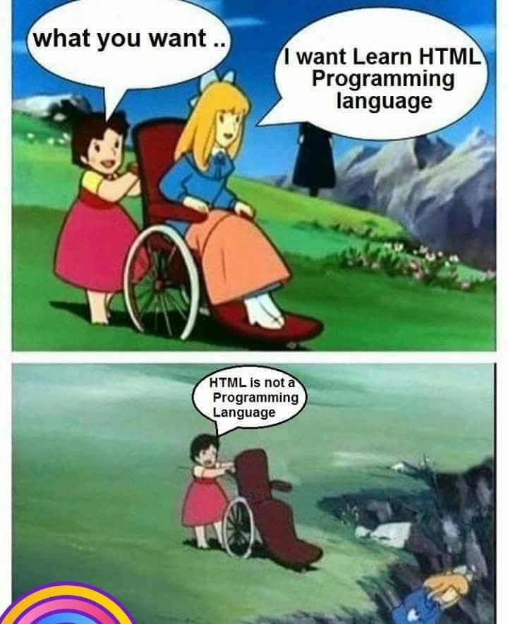 OCharnyshevich's tweet photo. HTML is a programming language https://t.co/MRd9HkPvds