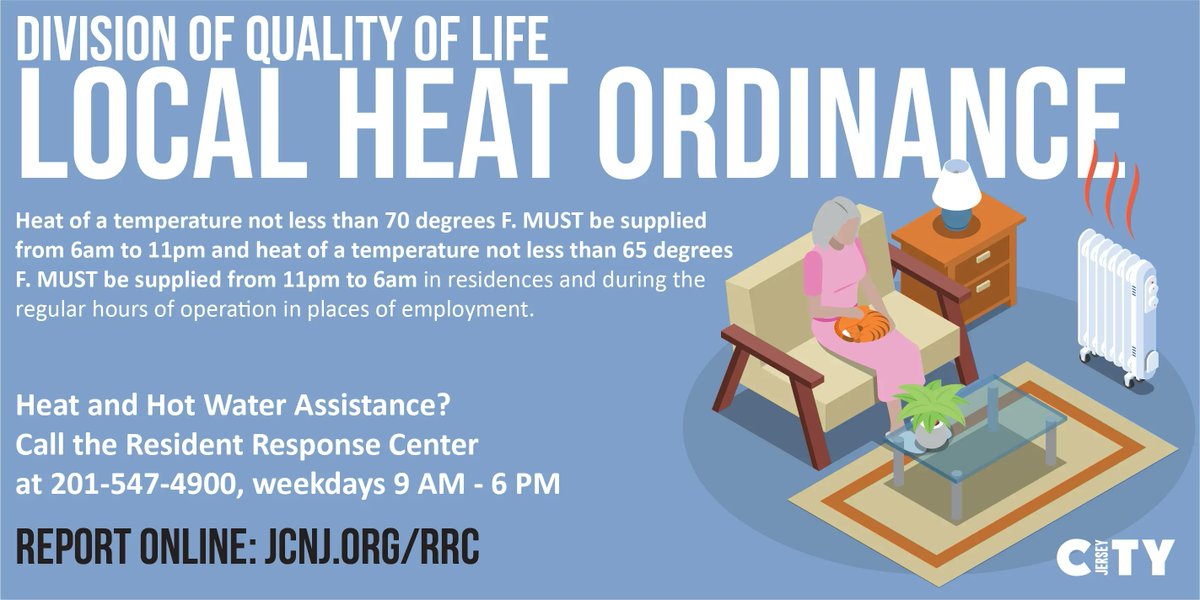 JerseyCity's tweet photo. If you need assistance with heat and hot water at your home or place of business, please call the number listed on this graphic. To report online, visit: https://t.co/MSC3OsoQJ7
#JerseyCity #SeeClickFix https://t.co/MzJgcktuRH