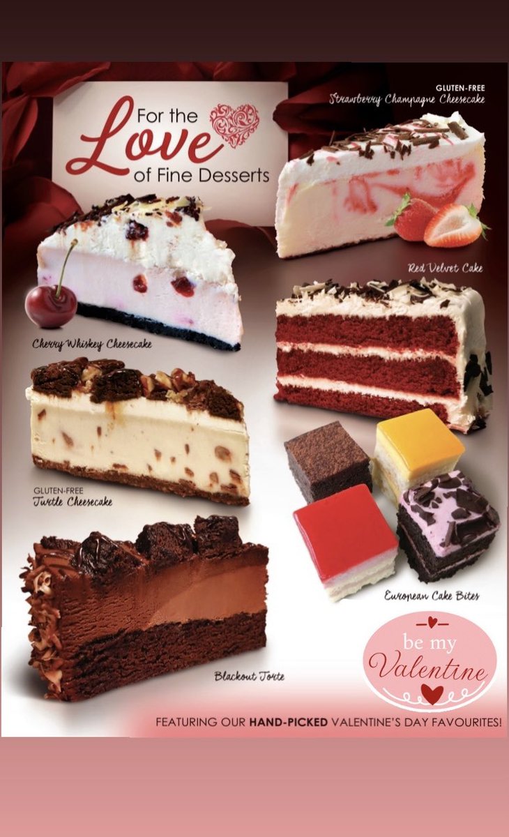 Roses are Red🌹, Violets are Blue💙
WOW! has desserts covered….which will you choose?

♥️GF Strawberry &amp; Champagne 
♥️Cherry Whiskey 
♥️Red Velvet Cake
♥️GF Turtle 
♥️European Cake Bites
♥️Blackout Torte

Visit our #sherwoodpark or #etobicoke retail outlets to get a sweet treat