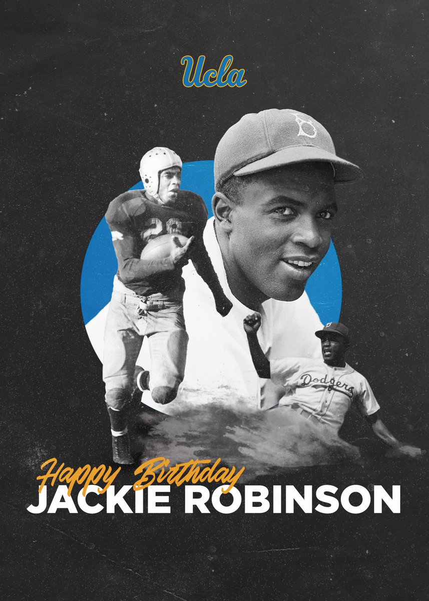 UCLAAthletics's tweet photo. Honoring the legacy and impact of Jackie Robinson on what would've been his 103rd birthday. 💙🐻💛

#GoBruins https://t.co/zVSKtjOUwu