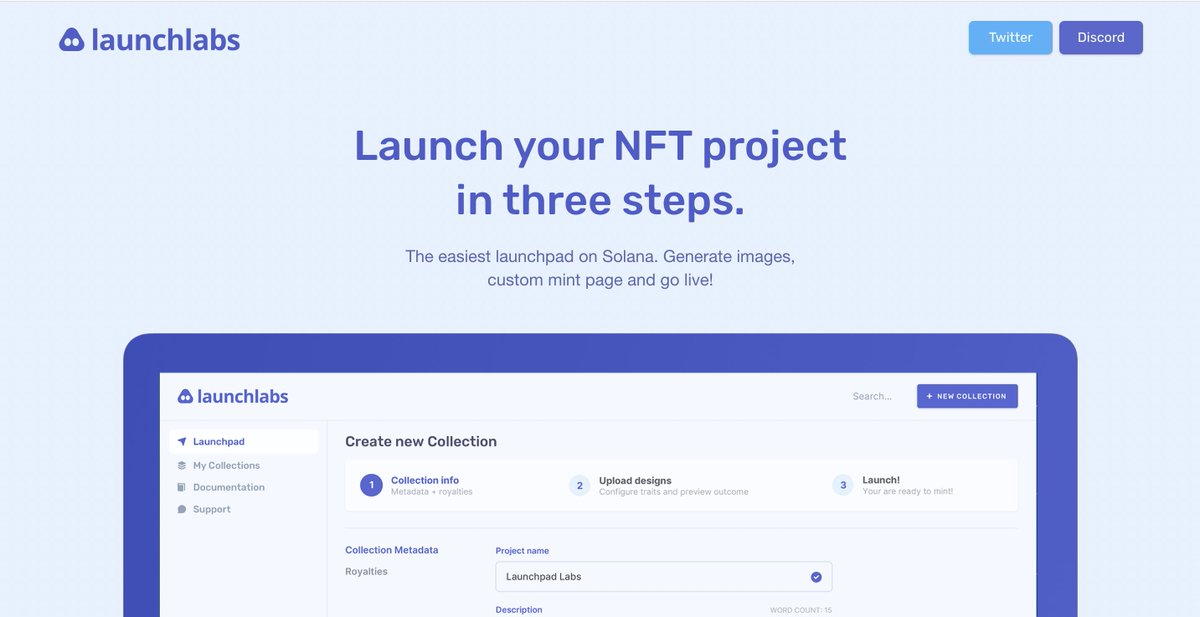 LaunchLabs_sol's tweet photo. Our whitelist is filling up FAST. Almost all bluechip DAOs are reaching out/already partnered.

Competing out 100 WL spots now. Join by:

- Following us on twitter &amp; RT this
- Tag 3 friends that likes #NFTs 
- Post your disc @
- Join disc https://t.co/SDjwe2yaCi

#NFTs #Solana https://t.co/sEtwrlxQFw