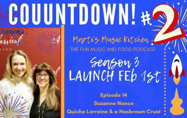 martimendenhall's tweet photo. #2 Countdown to Season 3 of Marti's Music Kitchen is . . . the interview with @suzannenance of All Classical Portland and her hashbrown crust. NUMMY! https://t.co/ylO0DLOdRr #SuzanneNance #Season3Launch #MartisMusicKit #MartiMendenhall https://t.co/8Coy3Ly5sc