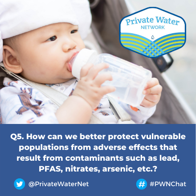 nehaorg's tweet photo. Q5. How can we better protect vulnerable populations from adverse effects that result from contaminants such as lead, PFAS, nitrates, arsenic, etc.? #PWNChat https://t.co/aIdIbS9bPW