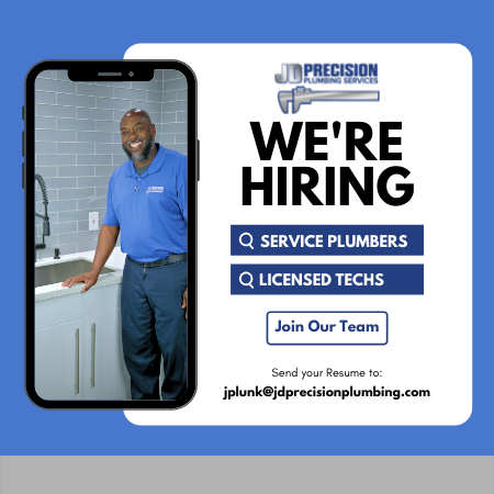 JDPPServices's tweet photo. We have plumbing jobs open. If you are a plumber or almost a plumber we would love to chat with you about joining our team. Great atmosphere, rotating on call schedule, most weekends off, top pay, and amazing benefits. https://t.co/G4z2XQ4ViN