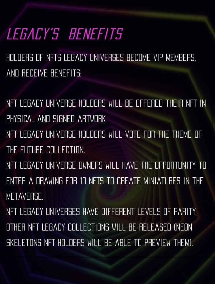 Makhym_off's tweet photo. I present to you the benefits related to the possession of NFT Legacy universe 

#nonfungibletokens #NFTdrop #NFTCommmunity #NFT #CryptoNews #ETH #nftcollector #NFTCommmunity https://t.co/aNWShvtAHX