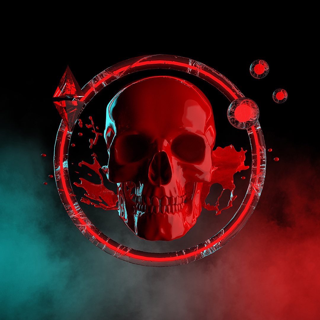 Neon Red Skull. #skullart #skulleth #art #skull #neonskull