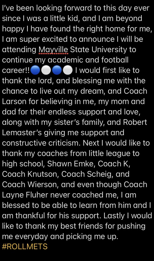 JrPolum's tweet photo. #comitcrew!! @coachlarsonmsu @mayville_FB https://t.co/QTjDsoyyZs