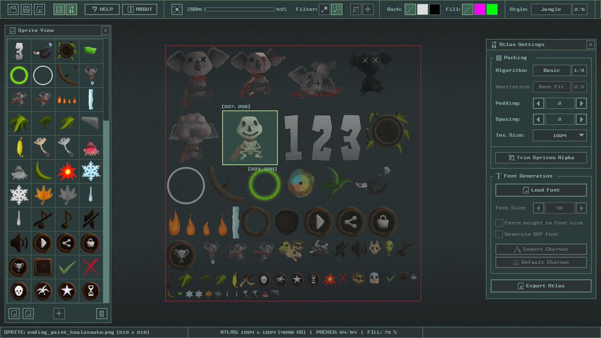 raylibtech's tweet image. #rTexPacker v2.0 published! A simple and easy-to-use sprites packer and font atlas generator! This new release is HUGE! Many new features and improvements! Try it online here: raylibtech.itch.io/rtexpacker #raylib #raygui #toolsdev #uidesign #gamedev #indiedev #software