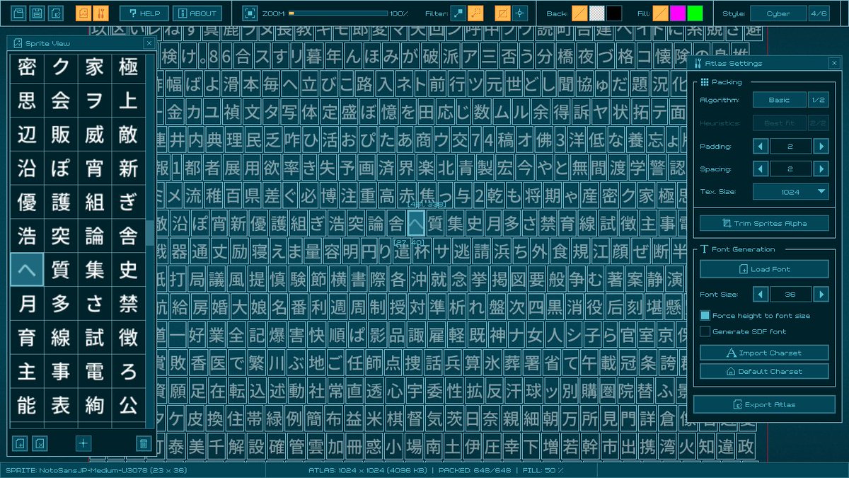 raylibtech's tweet image. #rTexPacker v2.0 published! A simple and easy-to-use sprites packer and font atlas generator! This new release is HUGE! Many new features and improvements! Try it online here: raylibtech.itch.io/rtexpacker #raylib #raygui #toolsdev #uidesign #gamedev #indiedev #software