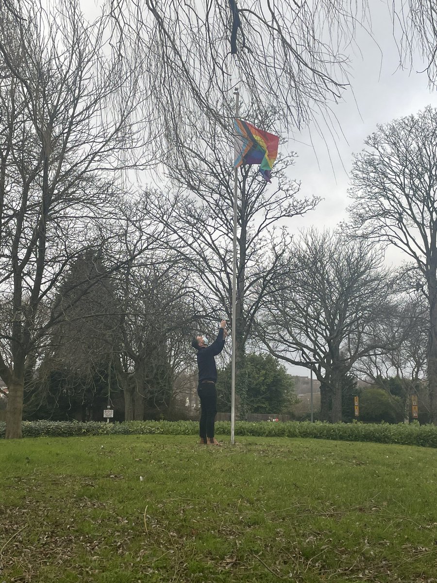 The pride flag is up at ROH for #LGBTHM22!