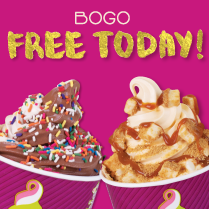 MyMenchies's tweet photo. Today is the day! 🥳 🥳 Celebrate National Frozen Yogurt Day with Buy One Froyo, Get One FREE all day long! We’re swirling double the yumm today! #Menchies #FrozenYogurt #Froyo #NFYD #Celebration #BOGO #Free https://t.co/jt0hjDyQuh
