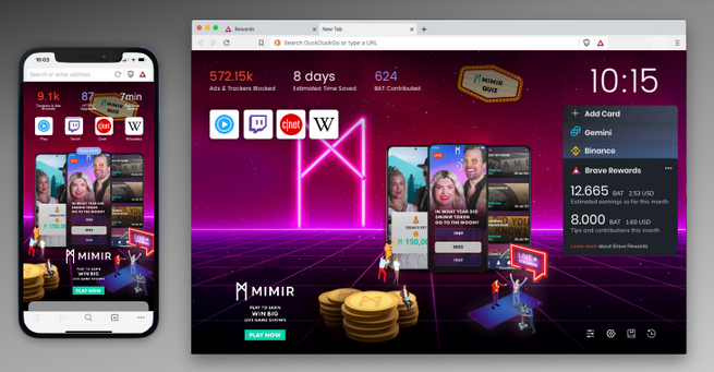 MimirToken's tweet photo. 🚀@BRAVE BROWSER
💥WORLDWIDE
💥HOMEPAGE
💥TAKEOVER
+50 million impressions delivered for the coming 24 hrs

BIG things coming!

#MimirQuiz #MimirToken #BraveBrowser #GameFi #PlayToEarn #BlockchainGaming #NFTgaming #CryptoNews https://t.co/019otTeLXk