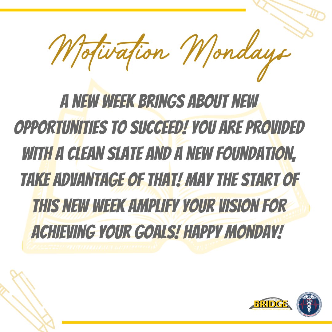 Happy Monday CNAHS Family! Let’s start off our week on the right foot! You got this!💛🤍 #motivationmonday