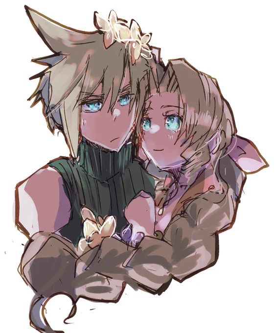 ff7が25周年らしいのでクラエアらくがき。エアリス可愛い。。。 