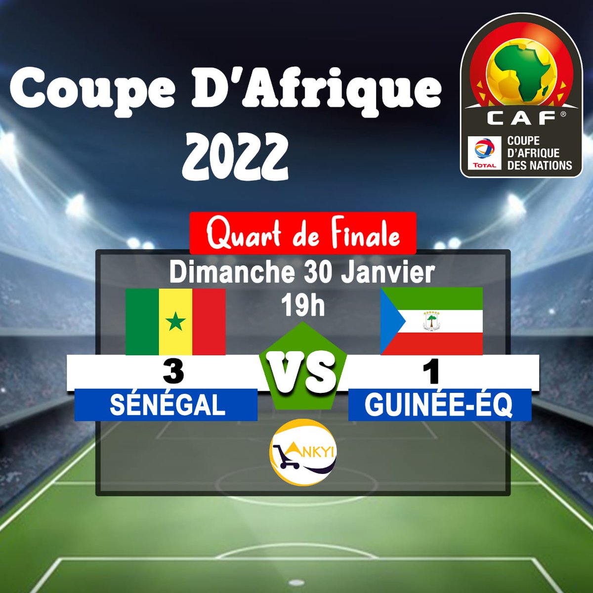 AnkyiShop's tweet photo. 🥳⚽ #CAN22 Vivez les moments fort avec Ankyi⚽🥳
Qualification pour la demi-finale
🔥 Victoire d'Egypte Contre le Maroc🔥
🔥 Victoire du Sénégal Contre la Guinée EQ🔥 https://t.co/fMgF7BfBrw