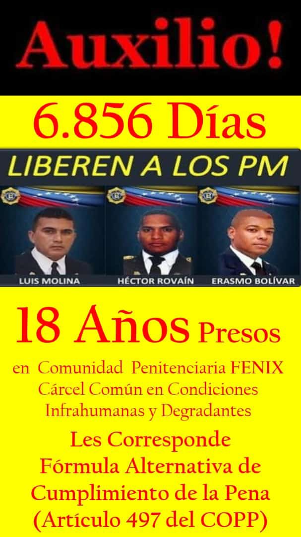 La Impotencia y desesperación agobian a las familias de los funcionarios de la Policía Metropolitana ilegalmente detenidos desde hace 18 años. Basta de tanta injusticia. #liberenalospresospoliticos #erasmobolivar #luismolina #hectorrovain #venezuela