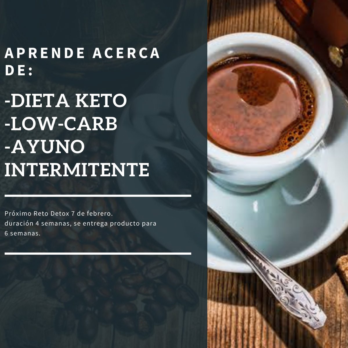 CdSatelite's tweet photo. Inicia el año desintoxicando tu cuerpo, 4 semanas de reto y recibe 6 semanas de producto, iniciamos 7 de febrero, aprende acerca de #DietaKeto y #AyunoIntermitente informes e inscripciones aquí https://t.co/H2vxZNBRBZ https://t.co/g49NyPqIy6