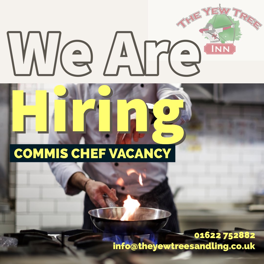 COMMIS CHEF VACANCY –  EXPERIENCED and APPRENTICES CONSIDERED. 
Previous experience is an advantage, but not essential, as full training will be given. 
#vacancy #hiring #newjob #chefvacancy #chefjob #pub #restaurant #cook
