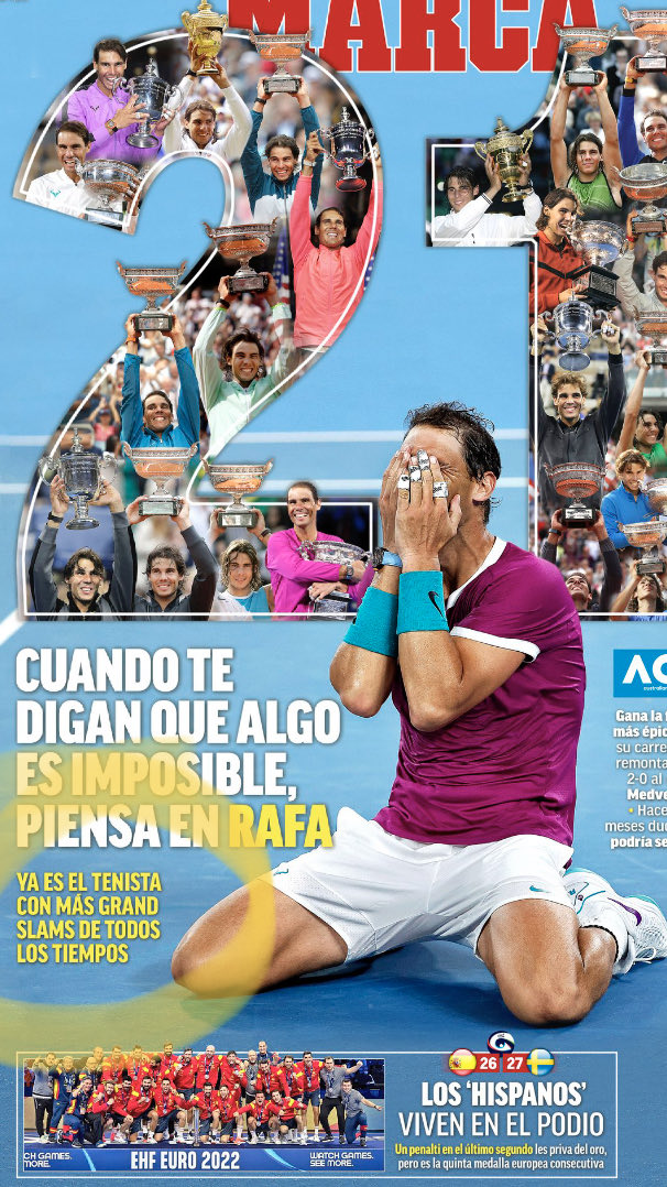 Cuando te digan que algo es imposible, piensa a una mujer. 
Stefi Graff, 22 gradi slam. 
Serena Williams, 23 grandi slam.
