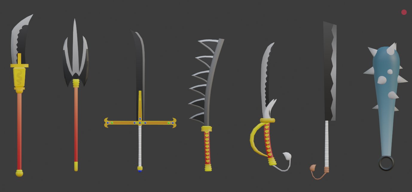 weapon models i made for upcoming one piece game : r/roblox