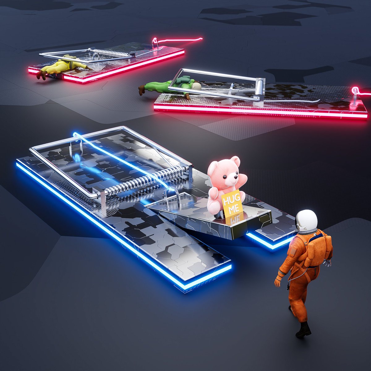 vlad3design's tweet photo. Hey @IIIDEEFIII !

Sorry that we couldn't contact you earlier, but we had a pest infestation at our base.🐀

After studying the IQ of the pests, our engineer 👨‍💻came up with the perfect trap for them, with a success rate of 100%.🔥 

Yours truly,
- The Algomancers https://t.co/T4FvkHuaRm