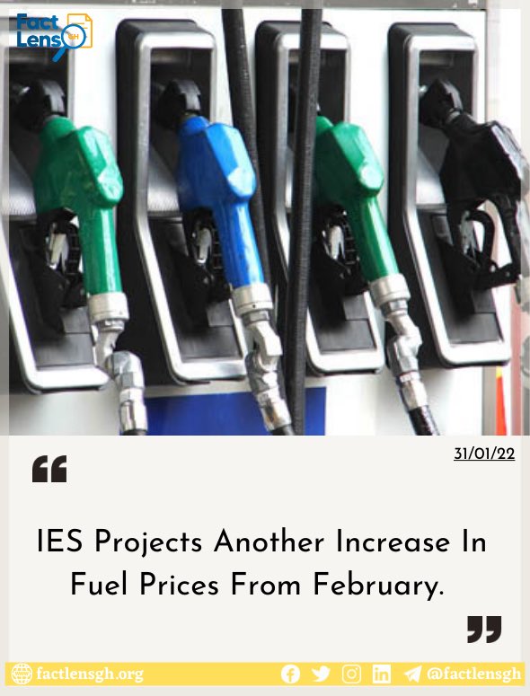 FactLensGH's tweet photo. Another increase in fuel prices from February 

Read more here 👉🏽 https://t.co/d5GC7OuOZE https://t.co/i3i95QVOuf