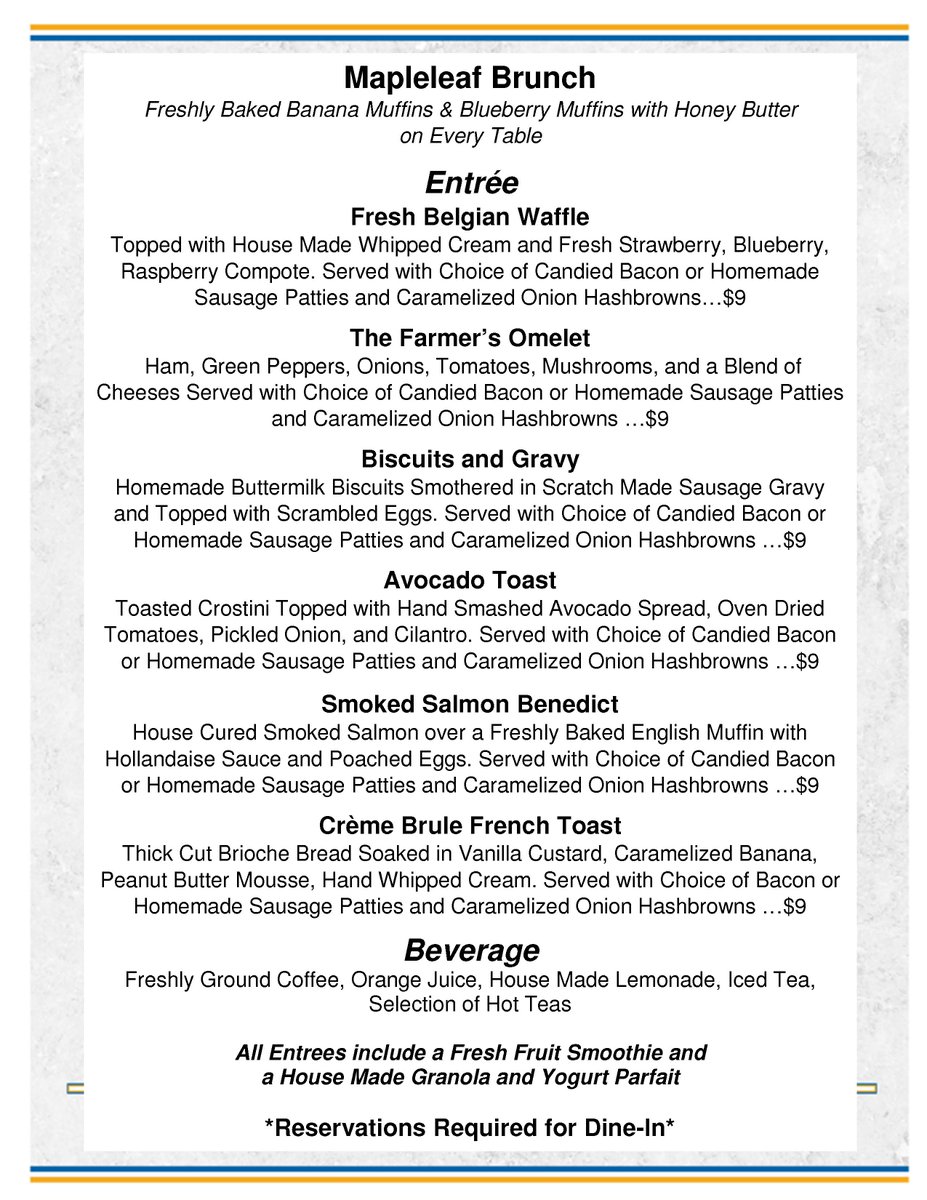 Maplewood_CC's tweet photo. Enjoy the most important meal of the day this week at the Mapleleaf Restaurant.  Wednesday-Friday, 10:20 am - 12:30 pm https://t.co/j6cpDeOAJL