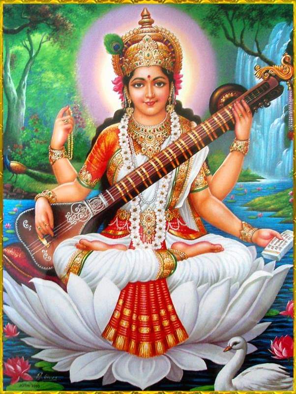 banke_shri's tweet photo. जय मां सरस्वती 💛 https://t.co/91Hnfgy2WX