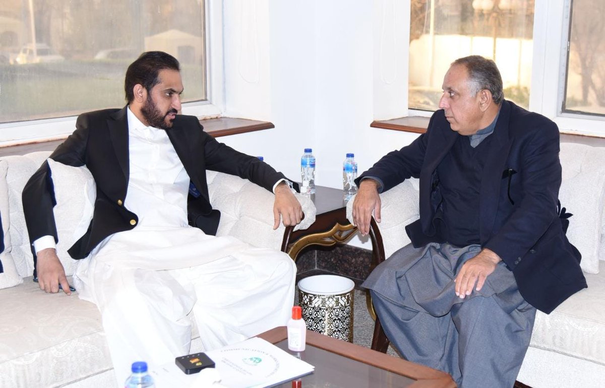 PPP Baluchistan (@pppbaluchistan) on Twitter photo کوئٹہ: پاکستان پیپلزپارٹی بلوچستان کے صوبائی صدر میر چنگیز خان جمالی کی وزیراعلی بلوچستان میر عبدالقدوس بزنجو سے ملاقات
ملاقات میں صوبے کے عوامی مسائل سمیت سیاسی صورتحال پر بات چیت کی گئی۔
<a href="/ChangezJamali1/">Mir Changez Khan Jamali</a>
<a href="/AQuddusBizanjo/">Mir Abdul Quddus Bizenjo</a> کوئٹہ: پاکستان پیپلزپارٹی بلوچستان کے صوبائی صدر میر چنگیز خان جمالی کی وزیراعلی بلوچستان میر عبدالقدوس بزنجو سے ملاقات
ملاقات میں صوبے کے عوامی مسائل سمیت سیاسی صورتحال پر بات چیت کی گئی۔
<a href="/ChangezJamali1/">Mir Changez Khan Jamali</a>
<a href="/AQuddusBizanjo/">Mir Abdul Quddus Bizenjo</a>