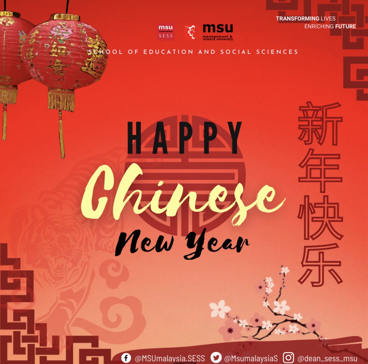 MsumalaysiaS's tweet photo. Happy #ChineseNewYear2022 🍊
May the new year prosper with success and happiness for all. ✨Let’s embrace the vigor and vitality of the tiger. 🐯 

@msumalaysia @drannhisham

#msumalaysia
#msurians 
#msusess
#cny2022 https://t.co/xkSzfV1bjD