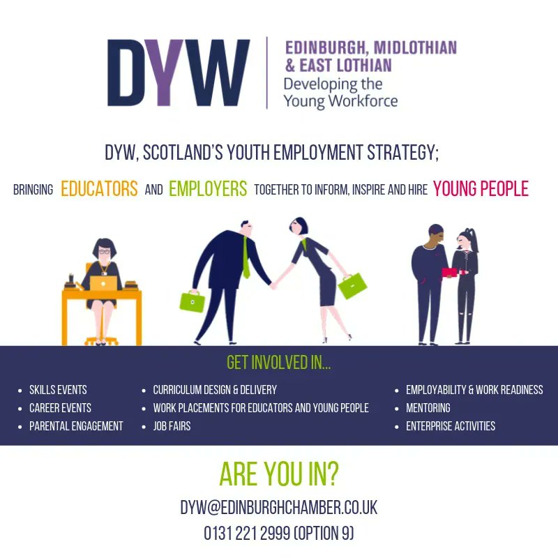 We transform how employers &amp; educators engage in Edinburgh Midlothian &amp; East Lothian. To help young people become #Informed #Inspired &amp; ultimately #Hired!

Our success relies on partnerships with #educators &amp; #employers. Can you help us get young people informed inspired &amp; hired?