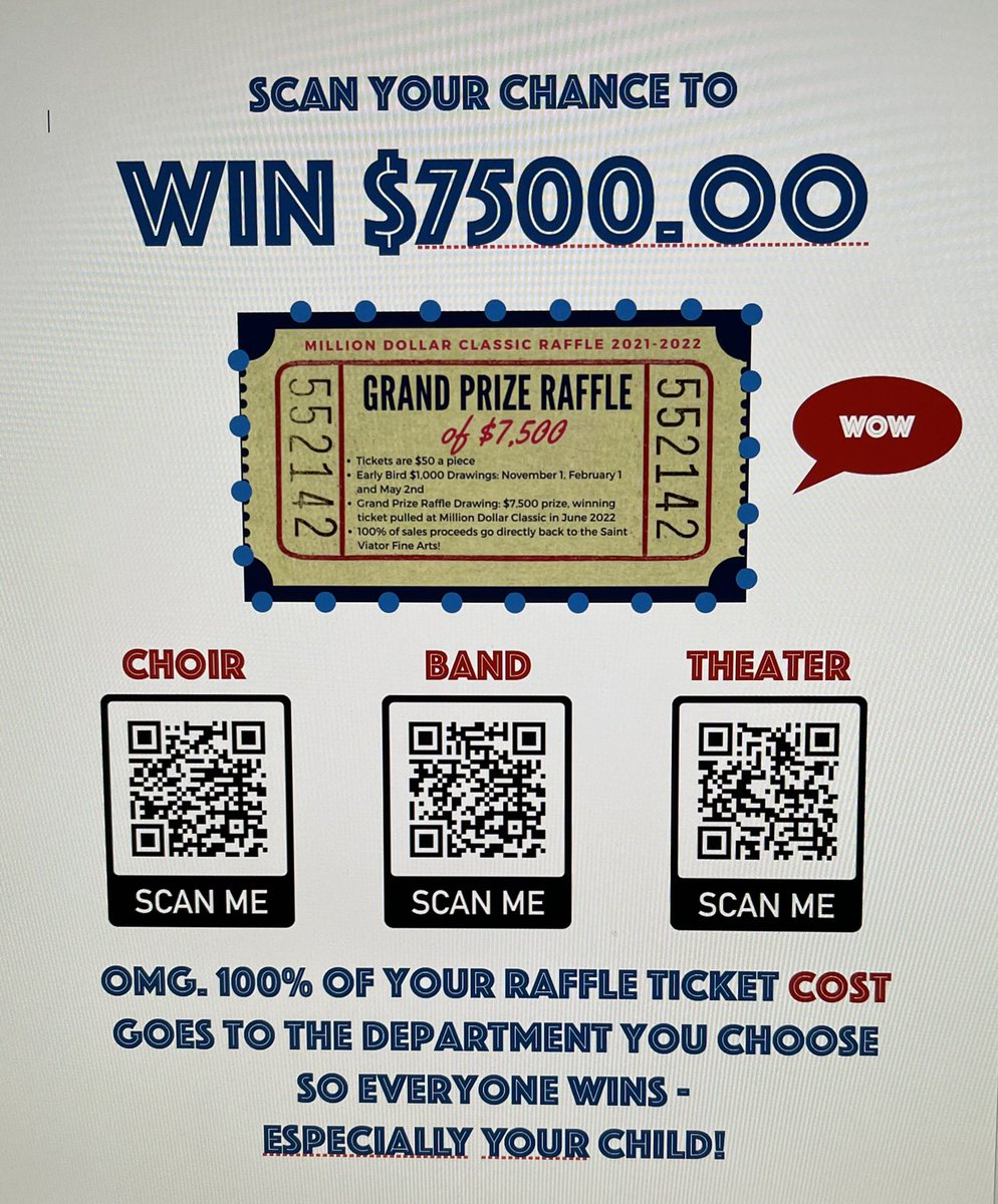 Don’t forget to buy your tickets today to get in on tomorrow’s early bird $1,000 drawing!