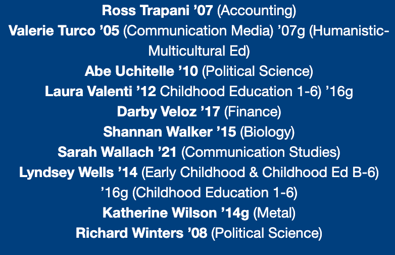 NewPaltzAlumni's tweet photo. Please join us in applauding our 40 Under Forty nominees for 2022! We are proud of you all
We would also like to extend our apologies to Jabari Dash '20 as his name was accidentally excluded from the original list. Daytona Papetti Melo's name was edited as well.
#npalumni https://t.co/lHxFVNXPkp