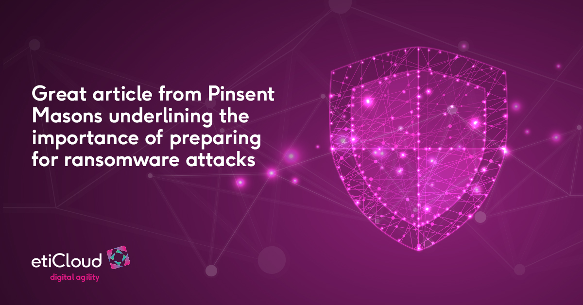 Great article from Pinsent Masons underlining the importance of preparing for ransomware attacks pinsentmasons.com/out-law/news/b…