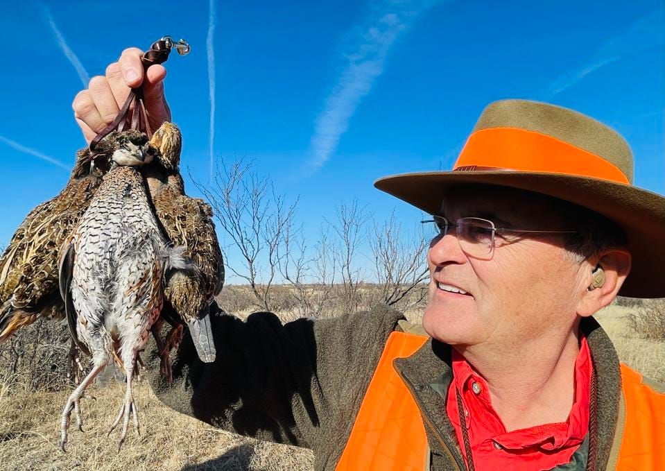 TexanbyNature's tweet photo. TxN Board Vice Chairman, Joe Crafton, Jr., exemplifies collaboration through the @quailcoalition. "While the odds might seem long for the wild bobwhite's future, if history has shown us anything, it's that betting against Texans is wasted money." https://t.co/OzJgW3UAvq https://t.co/1ECqnbRbEd
