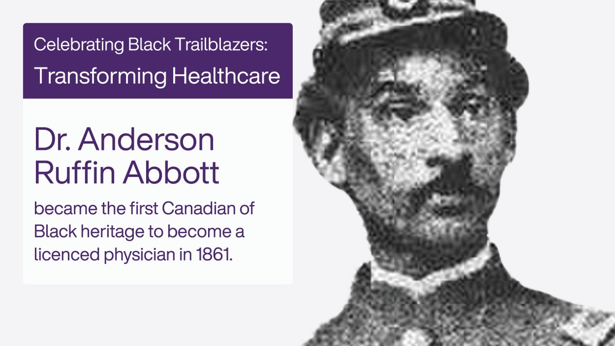 Dr. Abbott was the 1st Black Canadian to become a licensed physician in 1861. He was 1 of 8 Black surgeons in the American Civil War and dedicated his life to advancing education and school desegregation as President of the Wilberforce Educational Institute. #BlackHistoryMonth