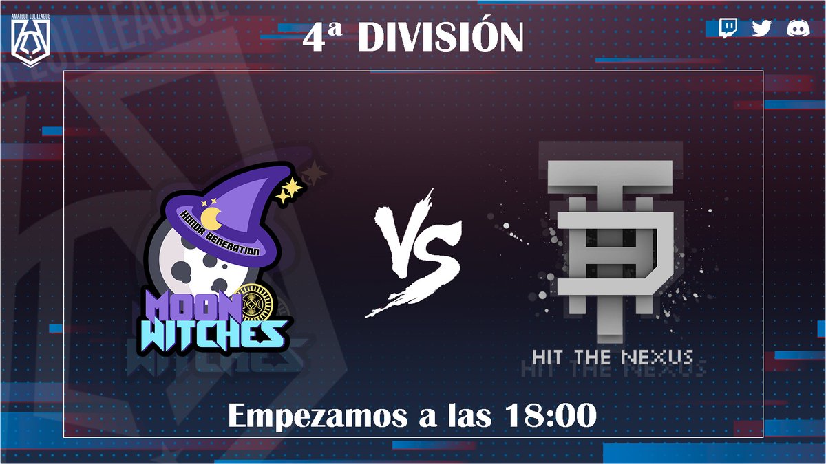 ALL_lolleague's tweet photo. Primer partido del día de hoy, un partido interesante de ver, que tendremos en el directo hoy, allí os esperamos!

🕰️18:00🕰️

@HonorGeneration #MoonWitches 🆚 @HTNexus_es 

📺https://t.co/36tGJuLirG📺

#ALL #Jornada2 #4ªDivision #5ªTemporada #LeagueOfLegends https://t.co/rtcwOMopGw