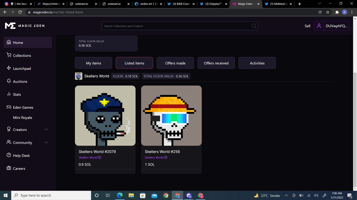 mekoboss1's tweet photo. up for grab https://t.co/hLHL41cGyI both rare NFTs. If you wanna buy bundle directly then dm me on instagram: ady_iz_ded . (1.3 SOL )for both https://t.co/6nD0fnXd7f