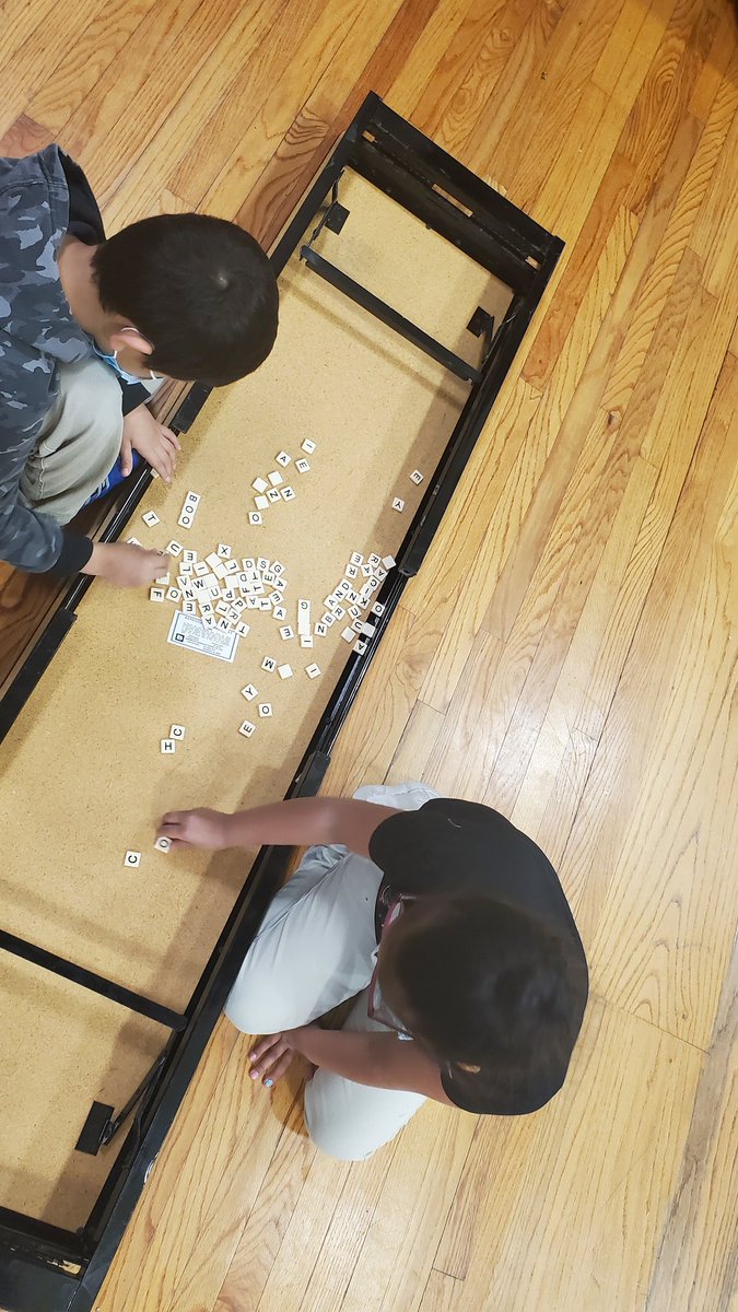 BCE_PE's tweet photo. We also have 100 letter tiles to see how many words our Bison can come up with. #LiteracyinPE #100thDayofSchool @Buffalo_Creek1 @SBISD_HFDept @SBISD https://t.co/dmkXKMcTHU