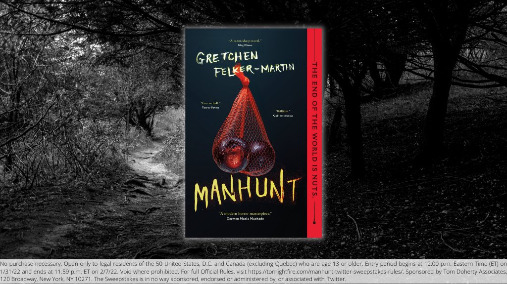 TorNightfire's tweet photo. Want to get a hold of #MANHUNT by @scumbelievable before it comes out on February 22nd? This #sweepstakes is for you!🍒

Follow us + RT this post to enter for a chance to win an ARC of #MANHUNT!

(ends 2/7 @ 11:59pm) #ManhuntSweeps https://t.co/cN3AmRCraV