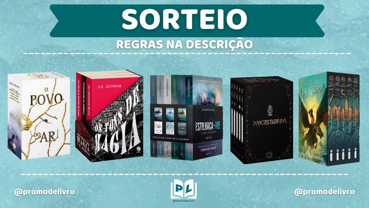 ✨ SORTEIO RELÂMPAGO ✨

📚Prêmio: Um Box de Livros (dentre os que estão na imagem) 

➡️ Regras:
- Seguir <a href="/promodelivro/">Promo De Livro 📚</a> 
- Dar rt nesse tweet e no fixado 

➡️ Resultado: Amanhã (01/02) às 20h

Boa sorte 💖