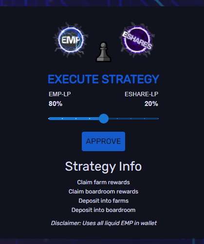 ⚡NEW EMP.MONEY COMPOUND BUTTON IS LIVE! ⚡

CHECK OUT OUR NEWEST FEATURE TODAY!
#TombFork #TombFinance #EMP #BSC