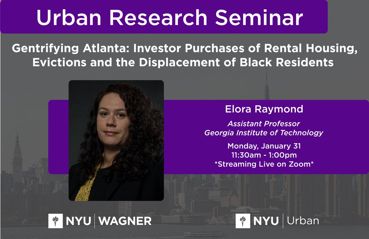 There is still time to register for today's Urban Research Seminar featuring Professor Elora Raymond at 11:30am! Register here: ow.ly/NloZ50HIc5J