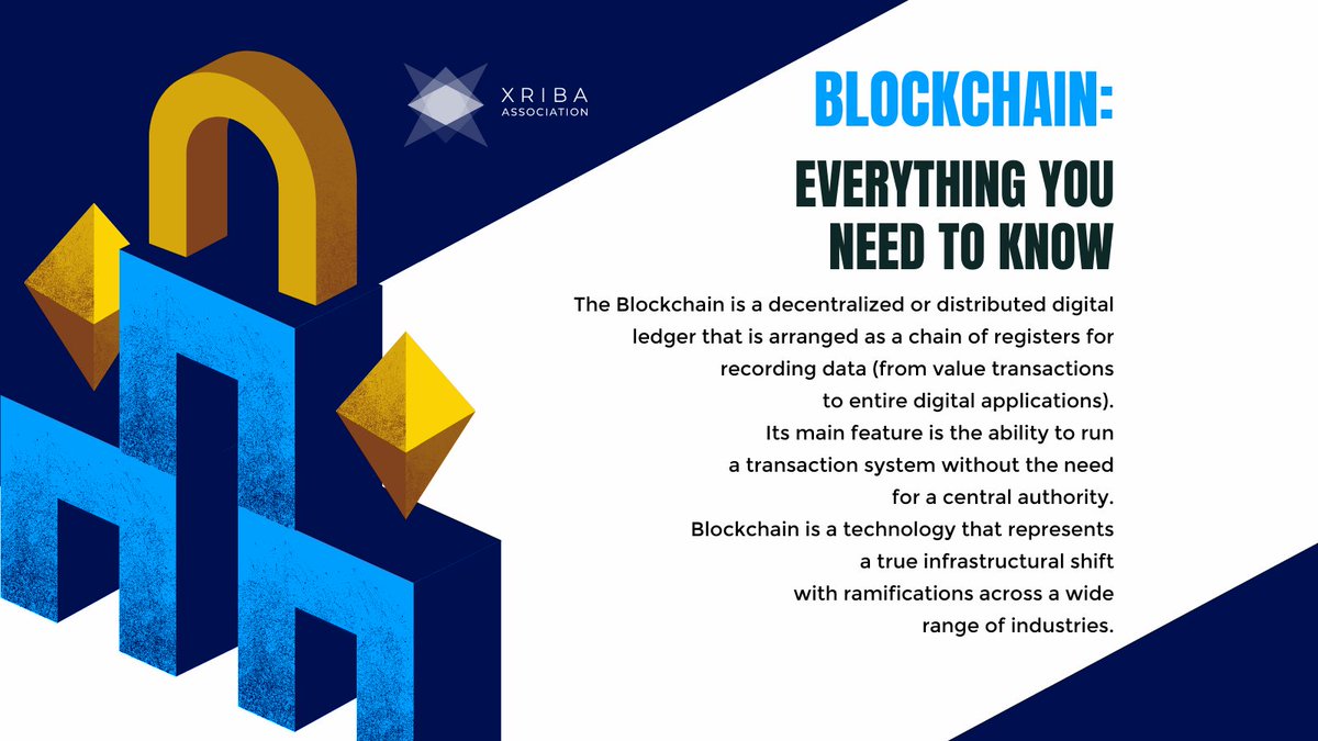 👨🏻‍🏫 A new format dedicated to learning the basic concepts of blockchain technology, how it works and the application areas!

👉Join our telegram community! t.me/xriba_associat…

#blockchaintechnology